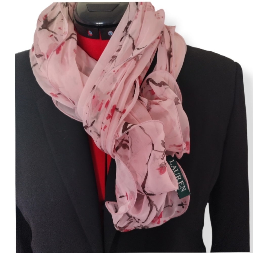 Lauren Ralph Lauren Pink Floral Scarf